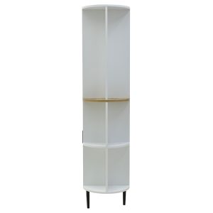 115 000114 3 Showcase Xarvey Inart white-natural wood 110x38x160cmIndoor furniture > Showcases