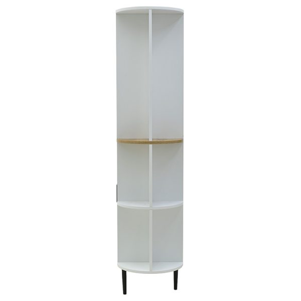 115 000114 3 Showcase Xarvey Inart white-natural wood 110x38x160cmIndoor furniture > Showcases