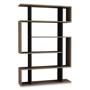 119 000660 Bookcase MITO pakoworld in anthracite-natural colour 108,5x25,5x161cmIndoor furniture > Bookshelves