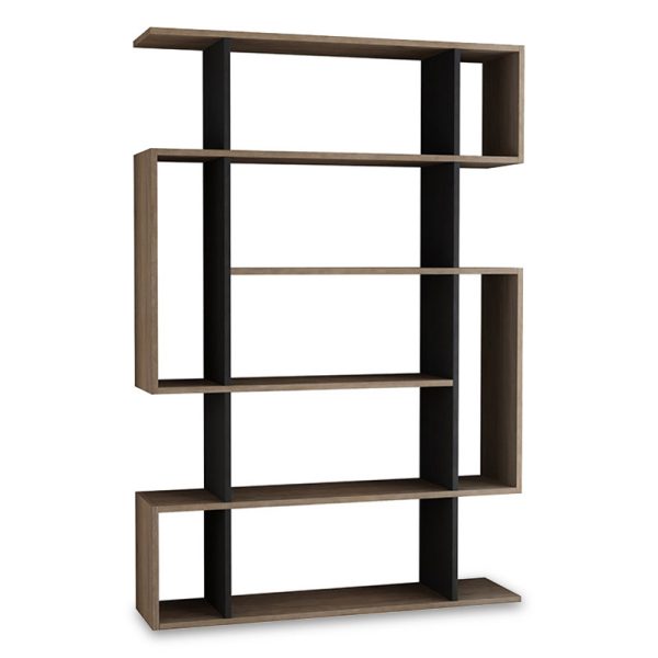 119 000660 Bookcase MITO pakoworld in anthracite-natural colour 108,5x25,5x161cmIndoor furniture > Bookshelves