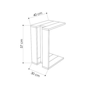 119 000768 2 End table Muju pakoworld oak-anthracite 40x30x57cmIndoor furniture > Tables auxiliary
