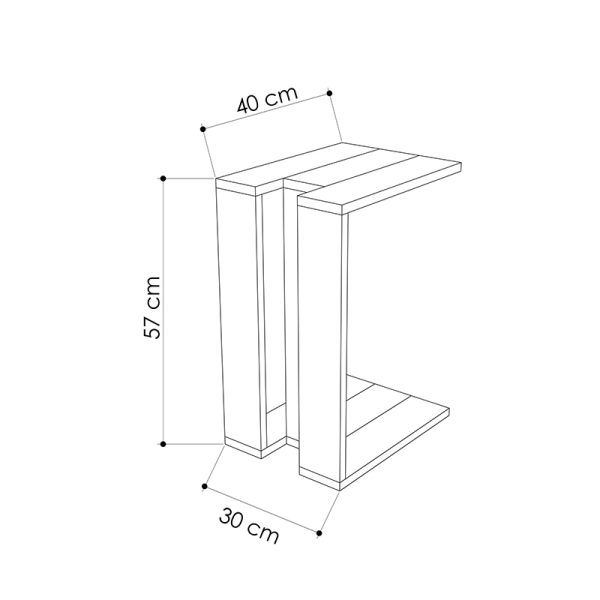 119 000768 2 End table Muju pakoworld oak-anthracite 40x30x57cmIndoor furniture > Tables auxiliary