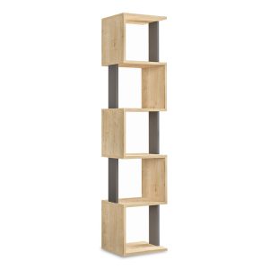 119 001027 Bookcase - Column Piri pakoworld oak-anthracite 35x30x161cmIndoor furniture > Bookshelves