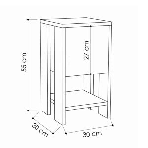 119 001072 2 Nightstand Ema pakoworld in white color 30x30x55cmIndoor furniture > Bedside tables