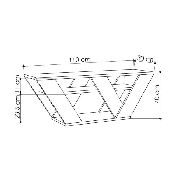 119 001081 3 Pipralla pakoworld TV Stand in white color 110x30x40cmIndoor furniture > TV stands