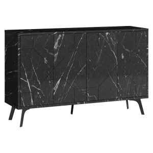 119 001123 Buffet Ursula pakoworld black marble 123x35x77.5cmIndoor furniture > Buffets
