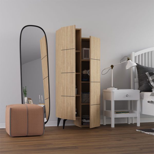 119 001131 2 Multipurpose cabinet Romane cabinet pakoworld natural 62.2x37.4x155.4cmIndoor furniture > Shoe storage cabinet & cupboards