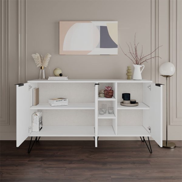 119 001133 2 Buffet Clara pakoworld in white colour 142x35.5x82cmIndoor furniture > Buffets