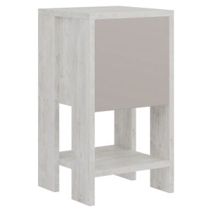 119 001134 Nightstand Ema pakoworld in white antique-mocha color 30x30x55cmIndoor furniture > Bedside tables