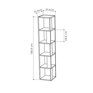 119 001144 2 Corner bookcase Raphael pakoworld natural 31.5x31.5x159cmIndoor furniture > Bookshelves