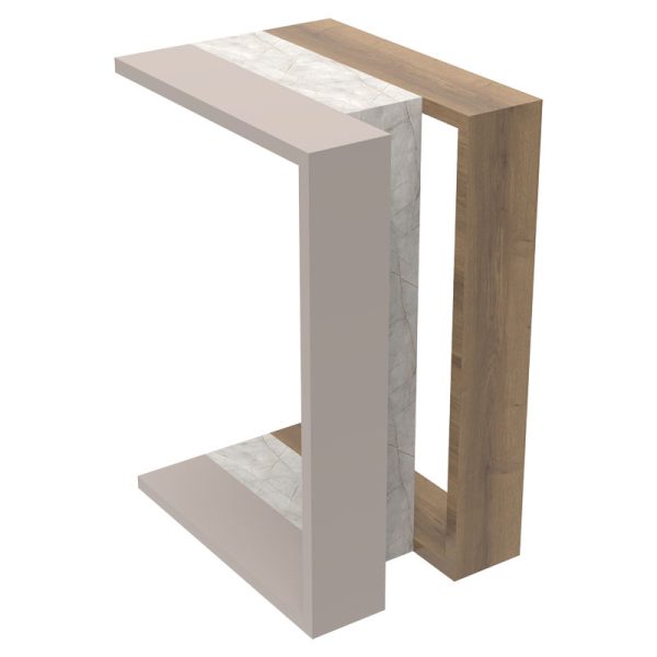 119 001159 End table Muju pakoworld natural-white marble-mocha 40x30x57cmIndoor furniture > Tables auxiliary