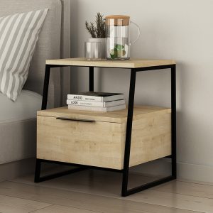 119 001163 2 Nightstand Johana pakoworld black-oak 45x40x50cmIndoor furniture > Bedside tables
