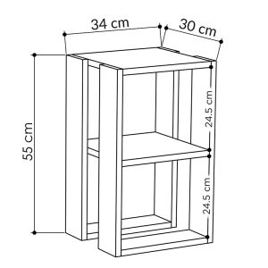 119 001165 3 Nightstand Passion pakoworld oak 34x30x55cmIndoor furniture > Bedside tables