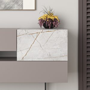119 001169 3 Buffet Roberta pakoworld light mocha-white marble 145x40x82cmIndoor furniture > Buffets