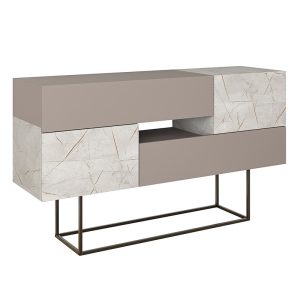 119 001169 Buffet Roberta pakoworld light mocha-white marble 145x40x82cmIndoor furniture > Buffets