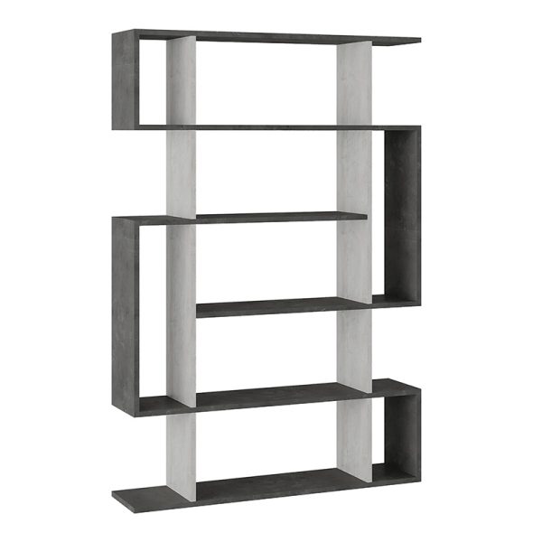 119 001171 Bookcase MITO pakoworld in antique white-grey colour 108.5x25.5x161cmIndoor furniture > Bookshelves