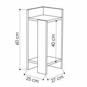119 001179 2 Nightstand Immerse pakoworld set 2 pics white 27x25x60cmIndoor furniture > Bedside tables