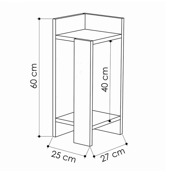 119 001179 2 Nightstand Immerse pakoworld set 2 pics white 27x25x60cmIndoor furniture > Bedside tables