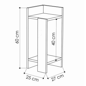 119 001180 2 Nightstand Immerse pakoworld set 2 pics mocha 27x25x60cmIndoor furniture > Bedside tables