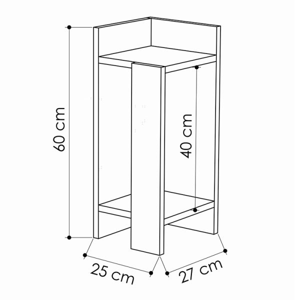 119 001180 2 Nightstand Immerse pakoworld set 2 pics mocha 27x25x60cmIndoor furniture > Bedside tables
