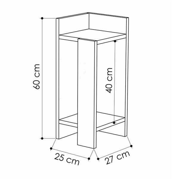 119 001181 3 Nightstand Immerse pakoworld set 2 pics oak-anthracite 27x25x60cmIndoor furniture > Bar stools