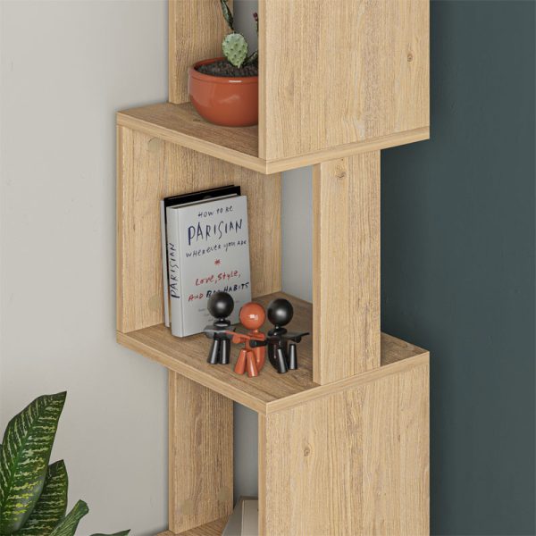 119 001185 2 Bookcase - Column Piri pakoworld oak melamine 35x30x161cmIndoor furniture > Bookshelves