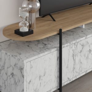 119 001199 3 TV cabinet Ondine pakoworld grey marble-natural 160x35.5x48cmIndoor furniture > TV stands