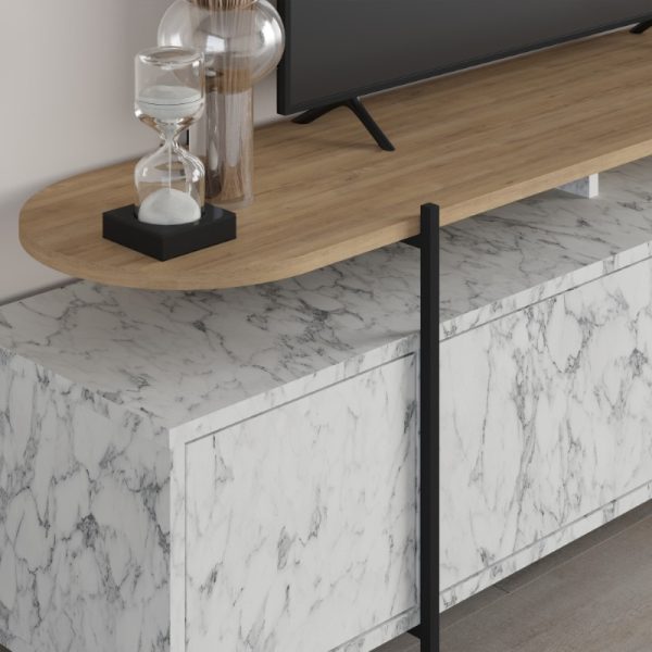 119 001199 3 TV cabinet Ondine pakoworld grey marble-natural 160x35.5x48cmIndoor furniture > TV stands