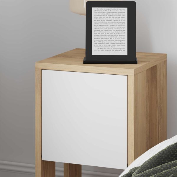 119 001218 3 Nightstand Ema pakoworld melamine in natural-white color 30x30x55cmIndoor furniture > Bedside tables