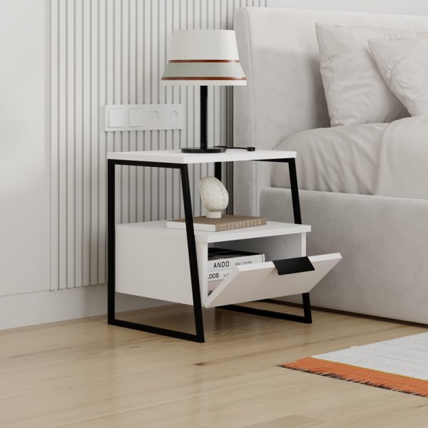 119 001234 2 Nightstand Johana pakoworld black-whie 45x40x50cmIndoor furniture > Bedside tables