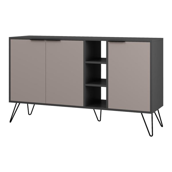 119 001235 Buffet Clara pakoworld in mocha-anthracite colour 142x35.6x82cmIndoor furniture > Buffets