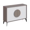 119 001237 Rotatable armchair Konelian pakoworld beige farbric with black color metal leg 54x63x88cmIndoor furniture > Armchairs