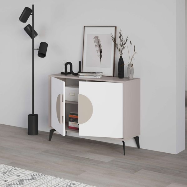 119 001237 3 Buffet Gora pakoworld in mocha-white color 110x35.6x82cmIndoor furniture > Buffets