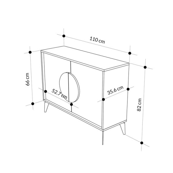 119 001237 4 Buffet Gora pakoworld in mocha-white color 110x35.6x82cmIndoor furniture > Buffets