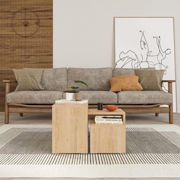 119 001239 2 Kantar pakoworld coffee tables set of 3 in natural color 65x30x39cmIndoor furniture > Dining Tables