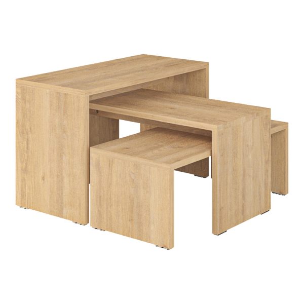 119 001239 Kantar pakoworld coffee tables set of 3 in natural color 65x30x39cmIndoor furniture > Dining Tables