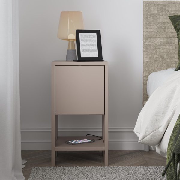 119 001240 2 Nightstand Ema pakoworld melamine in light mocha color 30x30x55cmIndoor furniture > Bedside tables