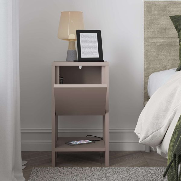 119 001240 3 Nightstand Ema pakoworld melamine in light mocha color 30x30x55cmIndoor furniture > Bedside tables