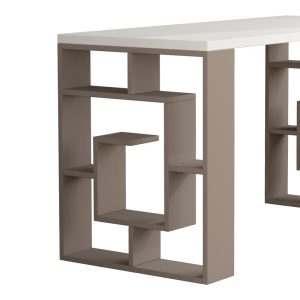 119 001242 2 Working Table Labirent pakoworld in white-mocha 140x60x75cmOffice furniture > Professional desk