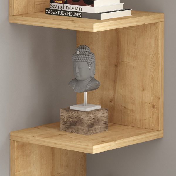 120 000561 2 Corner wall shelf Insta pakoworld in oak 25x25x105.5cmIndoor furniture > Wall shelves