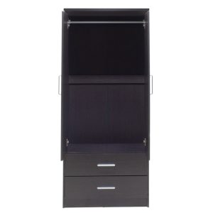 123 000044 3 Wardrobe Olympus pakoworld with 2 doors and drawers in wenge colour 81x57x183Indoor furniture > Wardrobes