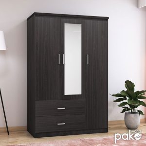 123 000045 2 Wardrobe Olympus pakoworld with 3 doors and drawers+mirror in wenge colour 120x57x183Indoor furniture > Wardrobes