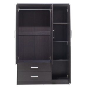 123 000045 3 Wardrobe Olympus pakoworld with 3 doors and drawers+mirror in wenge colour 120x57x183Indoor furniture > Wardrobes