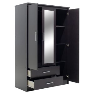 123 000045 4 Wardrobe Olympus pakoworld with 3 doors and drawers+mirror in wenge colour 120x57x183Indoor furniture > Wardrobes