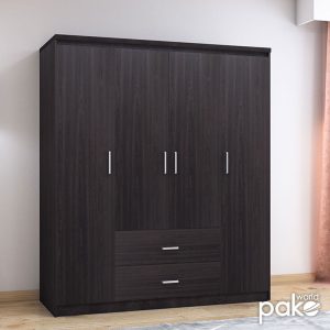 123 000046 2 Wardrobe Olympus pakoworld with 4 doors and drawers in wenge colour 159x57x183Indoor furniture > Wardrobes