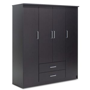 123 000046 Wardrobe Olympus pakoworld with 4 doors and drawers in wenge colour 159x57x183Indoor furniture > Wardrobes