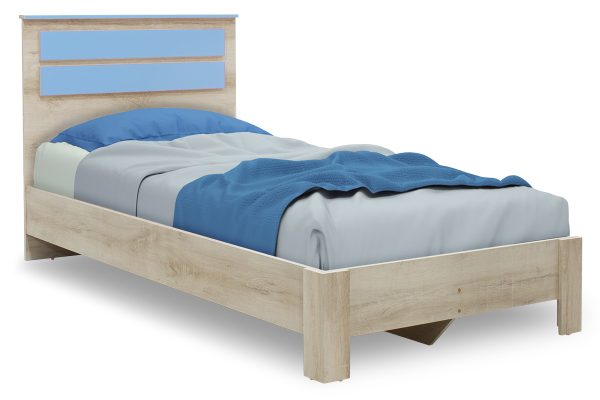 123 000076 Bed Looney pakoworld in castillo-blue color 100x200cmIndoor furniture > Children's Room