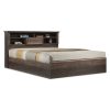 123 000122 Bookcase Mozart pakoworld with glass walnut 78.5x38x188cmIndoor furniture > Showcases