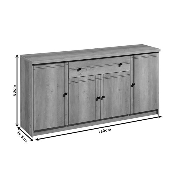 123 000165 3 Buffet Libby pakoworld natural 160x39.5x83cmIndoor furniture > Buffets