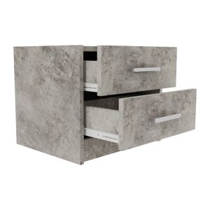 123 000192 2 Nightstand Olympus pakoworld with 2 drawers in antique anthracite colour 47.5x40.5x40.5Indoor furniture > Bedside tables
